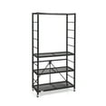 thumbnail image 2 of Origami 4 Pack Folding Steel Storage Rack, Adjustable Shelves, R2, Black, 2 of 7