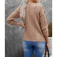 thumbnail image 3 of Women's Khaki Ruffled Buttoned Open Front Knitted Sweater, 3 of 16