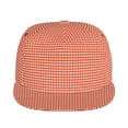 thumbnail image 2 of Easygdp Orange Gingham Baseball Cap with Adjustable Flat Suitable for Head Circumference 22.4-23.6 in, 2 of 9