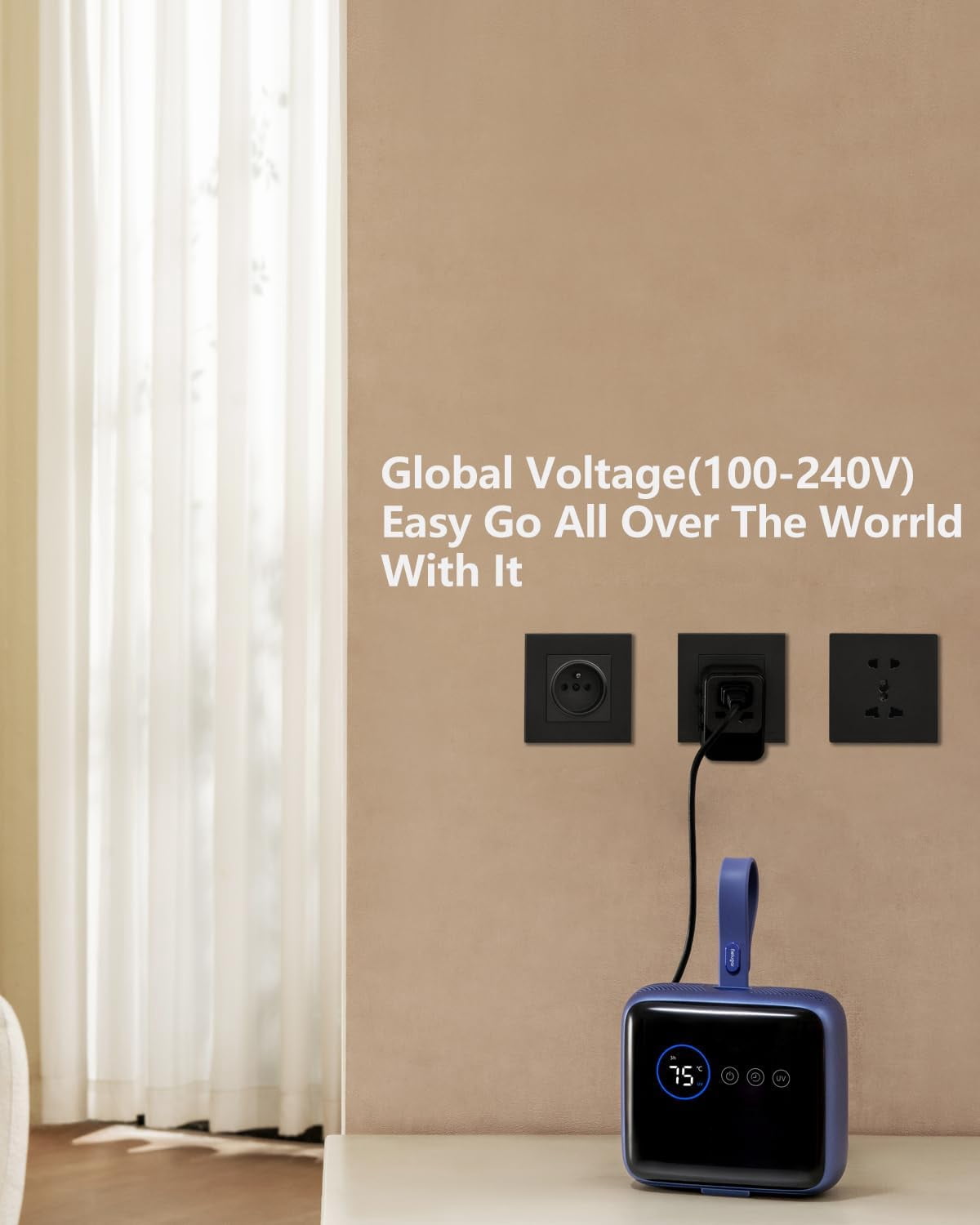 Portable Compact Clothes Dryer, Global Voltage Travel Dryer, Unique Design with 4 Drying Modules, 36-Decibel Silent design, Quiet Efficient Portable Drying System for Home, Travel & Dorm