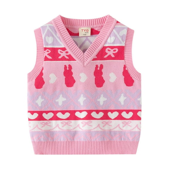 zbxnLI Toddler Boys Girls Sweater Vest V Neck School Uniform Knit Tops Sleeveless Vests Pullover Sweaters