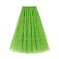 thumbnail image 4 of AUNVITO Women's High Waist Layered Tulle Skirt A-Line Flowy Spring Summer Casual Skirt, 4 of 5