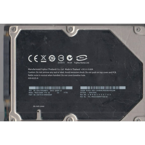 MHZ2160BH FFS G1, PN CA07018-B56400AP, Fujitsu 160GB SATA 2.5 Hard Drive
