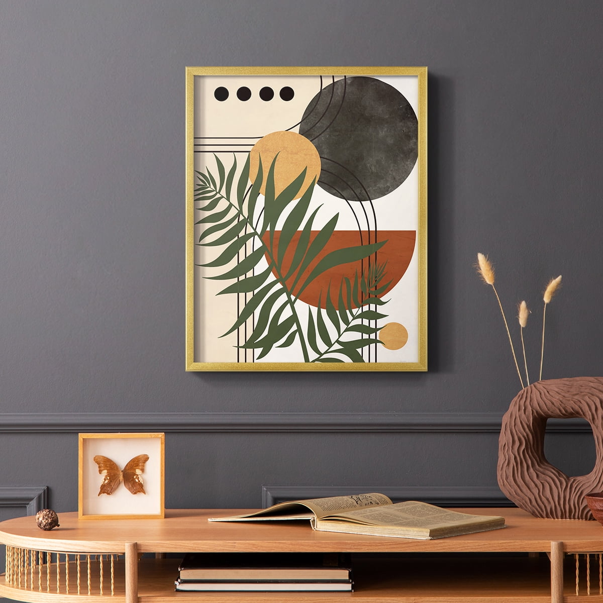 Contemporary Palm II in Paper Solid Wood 16 x 20 Framed Print