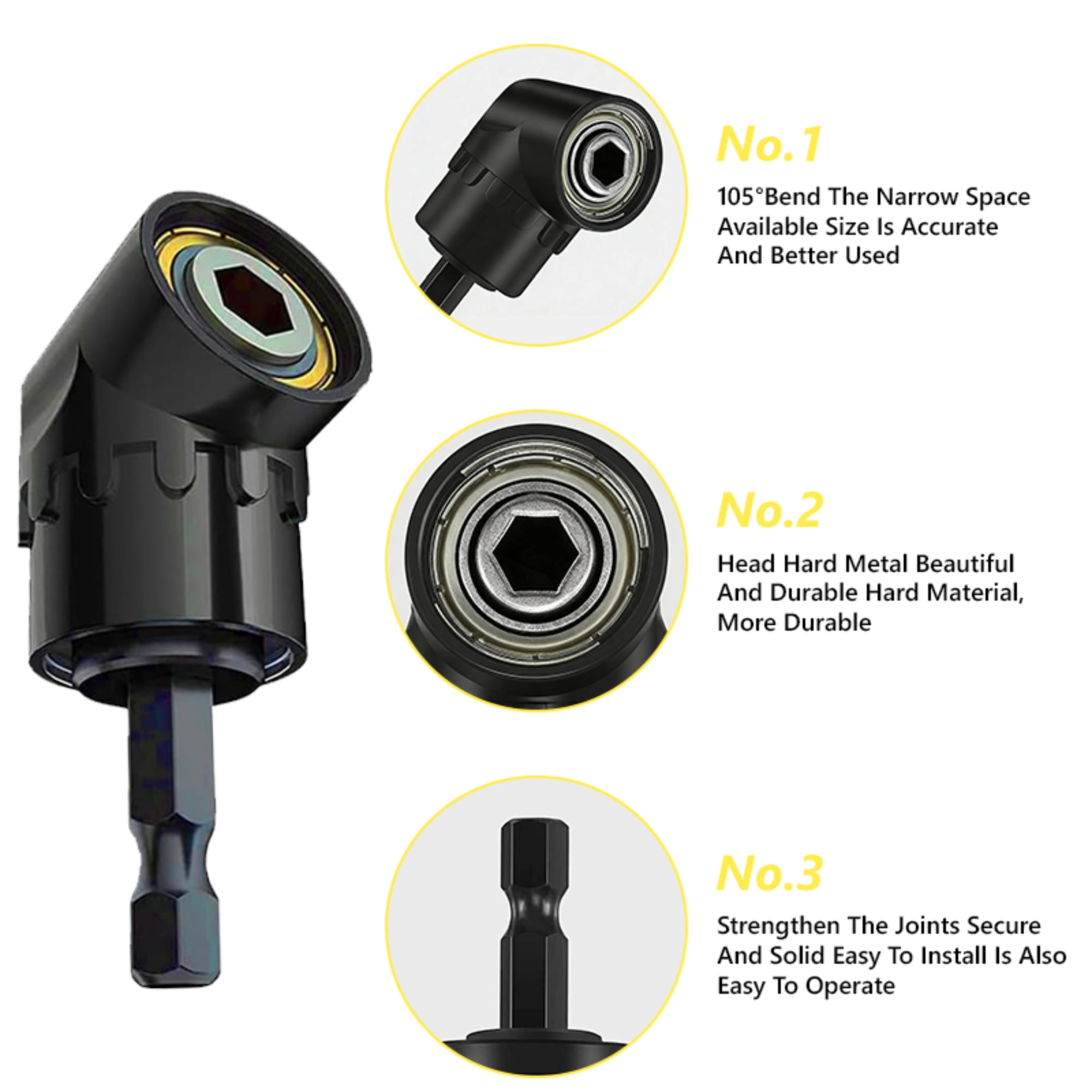 Flexible Drill Bit Extension Set, Includes 105° Right Angle Drill, Bendable Drill Extension, 3pcs Universal Socket Adapter Set, 6pcs Drill Bit Holder, Screwdriver Bit Kit