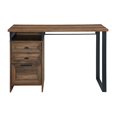 thumbnail image 5 of Walker Edison Modern Metal and Wood 3 Drawer Writing Desk Home Office Workstation Small, 48 Inch, Rustic Oak, 5 of 5