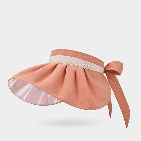 Kmdttou Sun Hat for Women Summer Foldable Thin Large-eaves Empty Top Hat Straw-woven Sun Hat ,UPF50 Wide-Brim Sun Hat