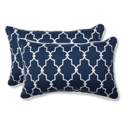 Pillow Perfect Outdoor/ Indoor Garden Gate Navy Rectangular Throw