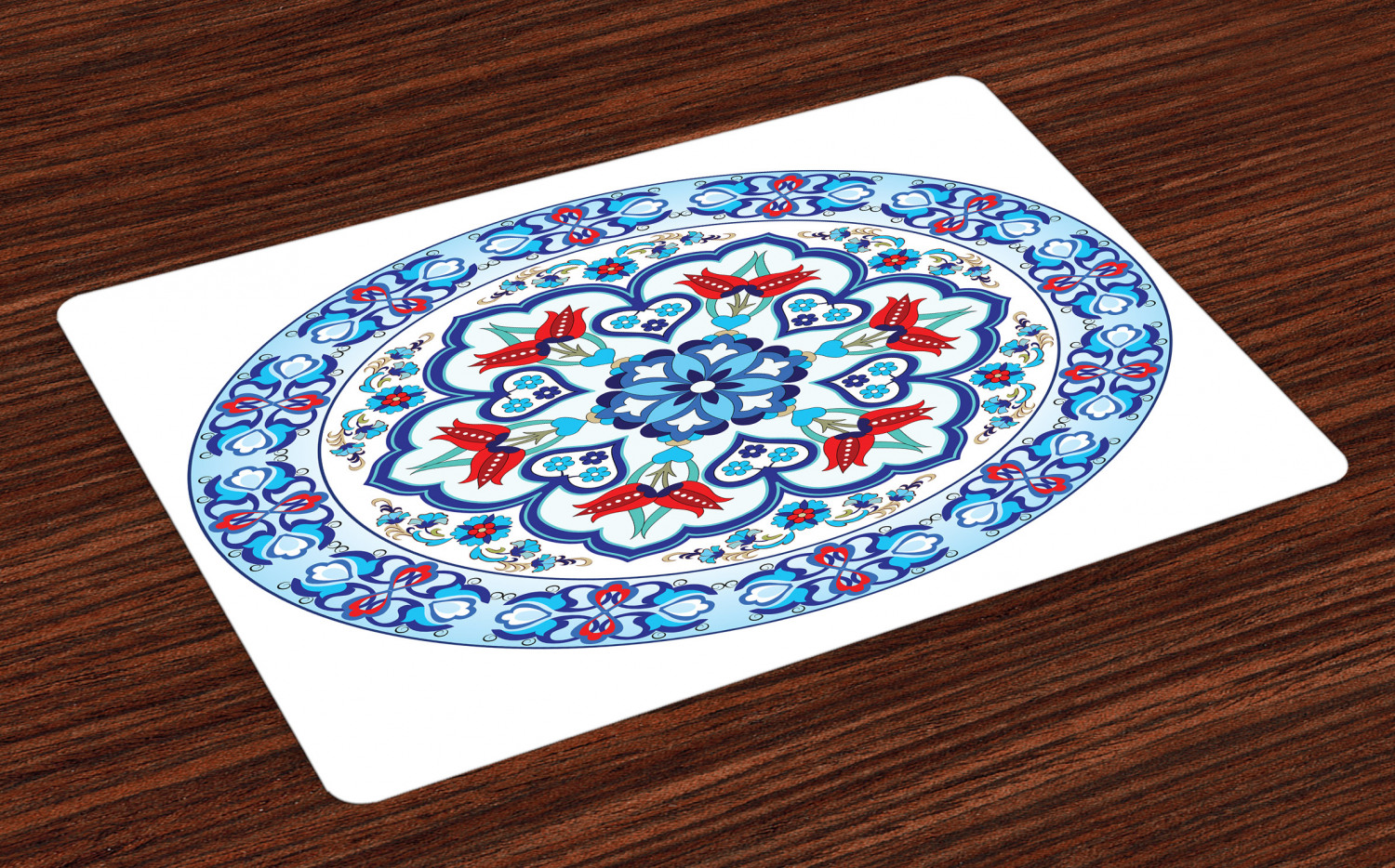 Antique Placemats Set of 4 Ottoman Turkish Style Art with Tulip Period