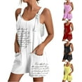 thumbnail image 7 of Lovskoo 2024 Womens Summer Casual Sleeveless Printed Short Rompers Adjustable Strap Loose Shorts Jumpsuits Overalls with Pockets White 2XL, 7 of 7