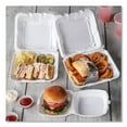 thumbnail image 2 of Pactiv Corp. YTD188030000 8.42 in. x 8.15 in. x 3 in. Dual Tab Lock Foam Hinged Lid Containers - White (150/Carton), 2 of 6