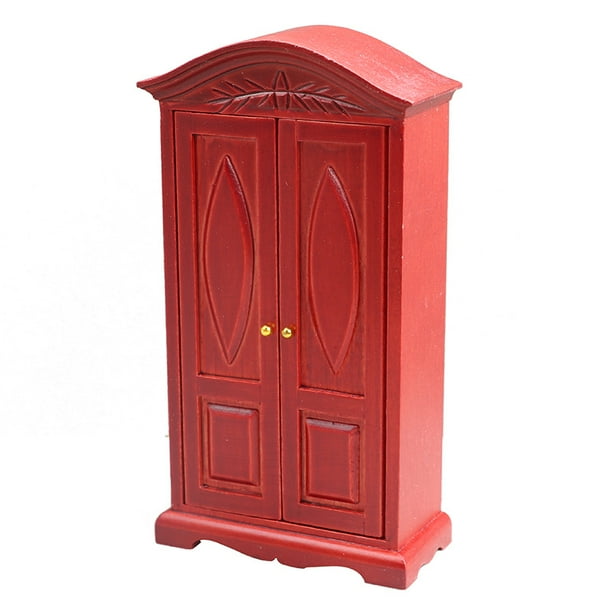 Armario Dollhouse de madera de secuoya artesanal a escala 1:12