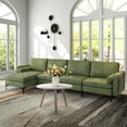 thumbnail image 1 of Gymax Oversized Modular Sectional Sofa L-shaped Sofa Couch w/ 2 Bolsters & 4 USB Ports, 1 of 10