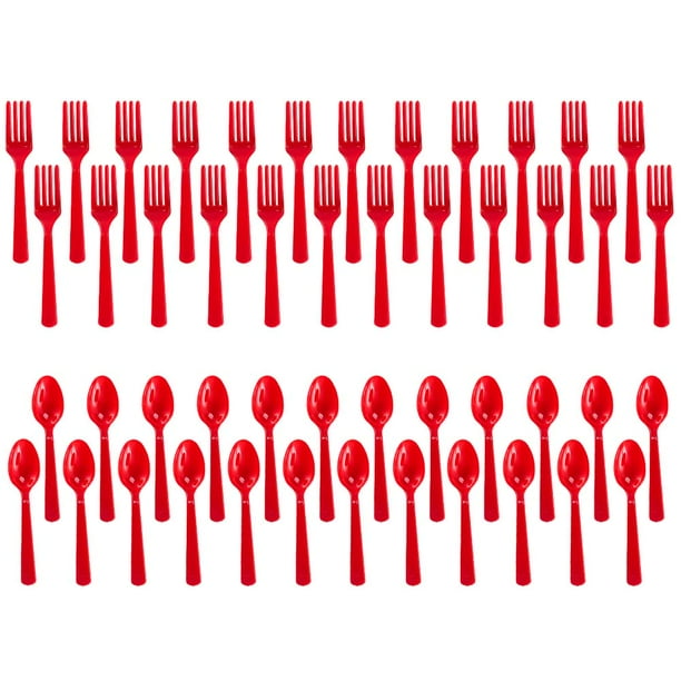 Forks & Spoons Classic Red (24 Each)