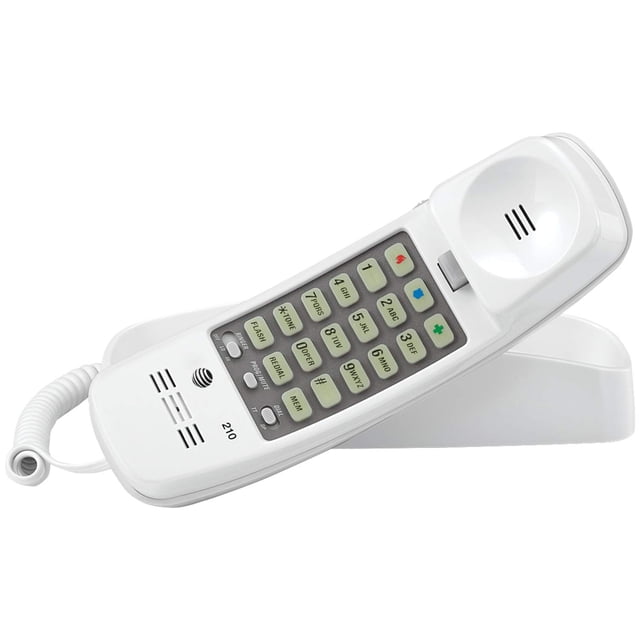 Teléfono fijo AT&T 210 TRIMLINE con cable y memoria para 13 números