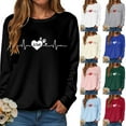 thumbnail image 2 of vigerkar Womens Sweatshirt Cute love Graphic Shirts Long Sleeve Crew Neck Pullovers Lover Gifts (Black, XXL), 2 of 9