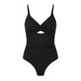 thumbnail image 6 of CHGBMOK Womens One Piece Swimsuits Tummy Control Front Cross Cutout Bathing Suits Ruched Slimming V Neck Swimwear, 6 of 6