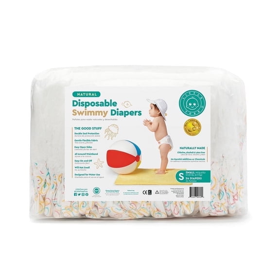 Little Toes Natural Disposable Swim Diapers, Size S, 24 Count