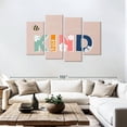 thumbnail image 3 of Elephant Stock Bee Kind Wall Art - Horizontal Multi Panel Canvas - Kids Room Wall Decor - Kids And Nursery Multi Panel - Beige And Pink Decor By Daniela Santiago - 75" x 48", 3 of 8
