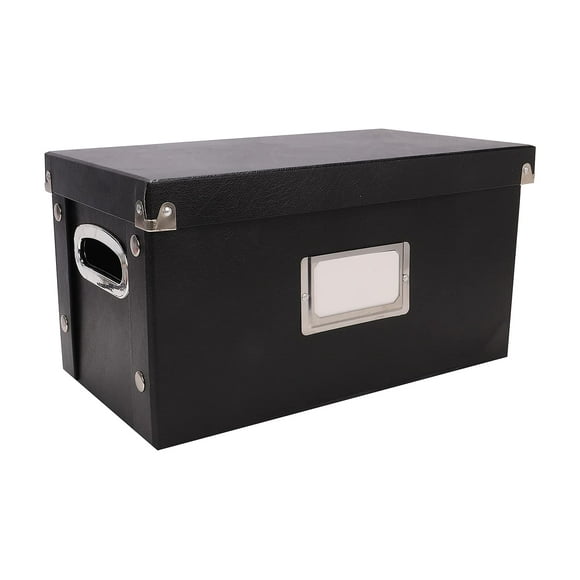 Snap-N-Store Vinyl Record Storage Box - Pack of 2 - 8.25 x 7.5 x 14.5 Inch LP Holders with Lids for 7-inch Records - Crate Holds up to 75 Vinyl Albums - Black