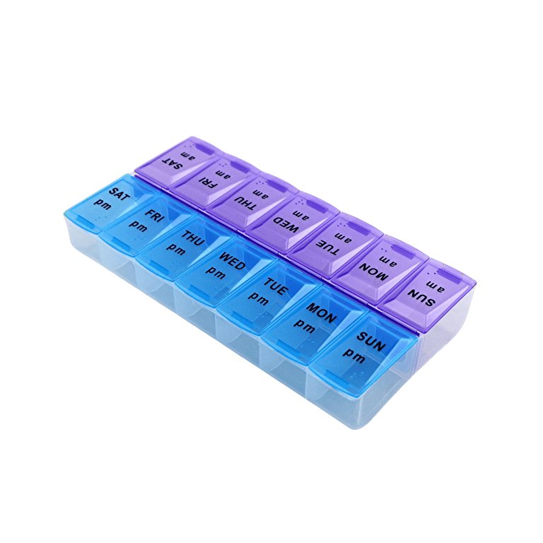 BUG HULL Pill Organizer 2 Times a Day, Extra Large AM PM Pill Box