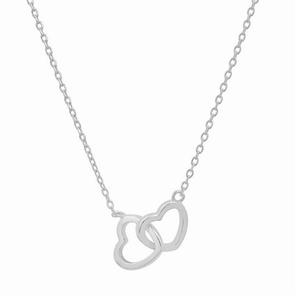 Kylie Harper Sterling Silver "Interlocking Love" Hearts Necklace