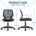 thumbnail image 6 of Yaheetech Adjustable Armless Office Chair Mid Back Swivel Computer Chair , Black, 6 of 9
