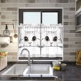 thumbnail image 4 of Yayeee Kitchen Curtains Tier Pair Light Filtering 27"x24" Rod Pocket Short Cafe Window Panel, White Cat, 4 of 7
