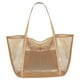 thumbnail image 2 of Bolso de playa de malla, bolso de hombro multiusos para playa, bolso de playa para mujer, almacenamiento Caqui, 2 of 9