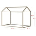 thumbnail image 2 of Home Design Perry Twin Solid Wood Canopy Bed Frame with House-Shaped Design and Sturdy Construction, Antique Gray, Easy Assembly, 2 of 5