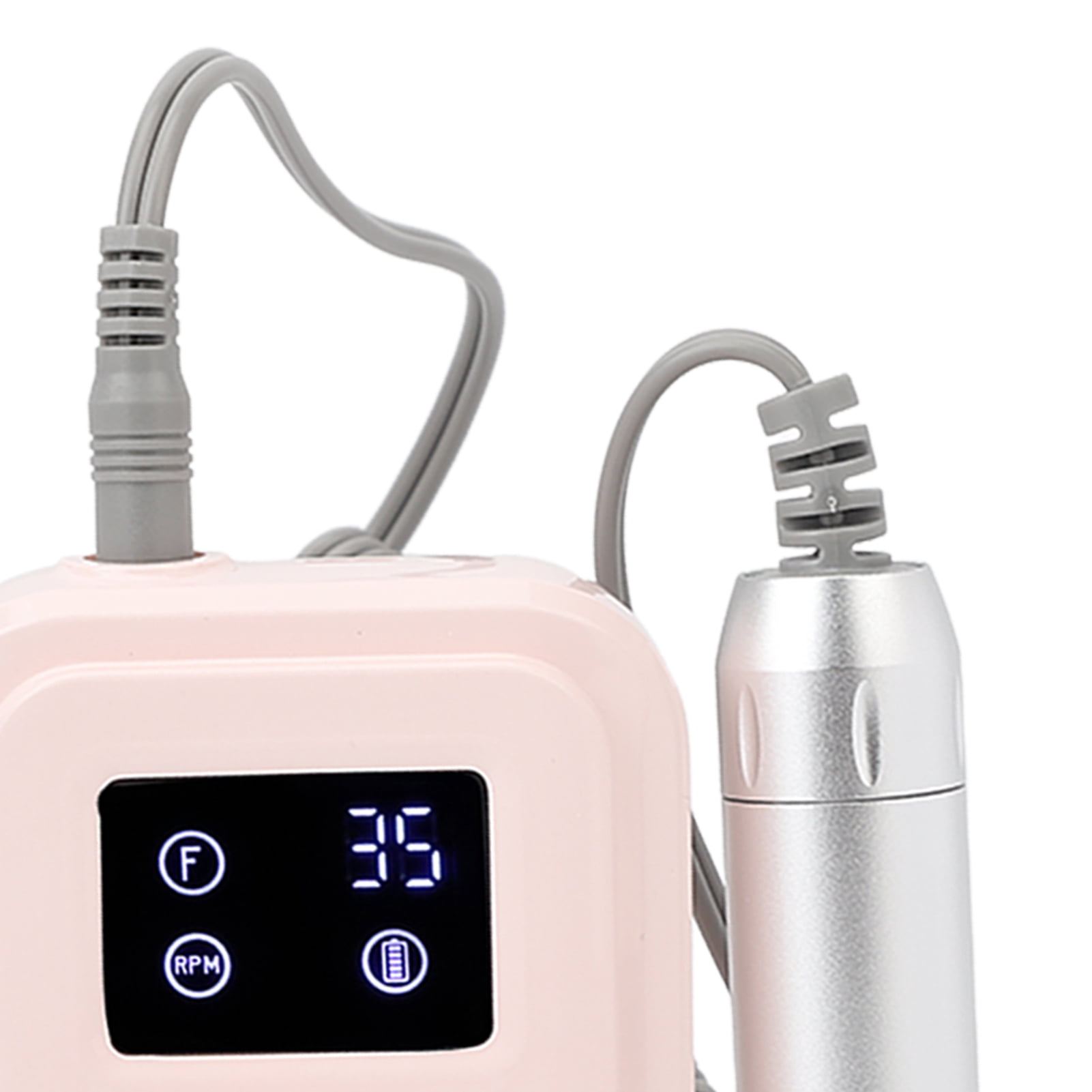 BIMZUC Portable Electric Nail Drill Machine Rechargeable 35000 RPM Professional High Power Nail Art File Drill Kit for Gel Nails, Pink (9.45 in / 24 cm)