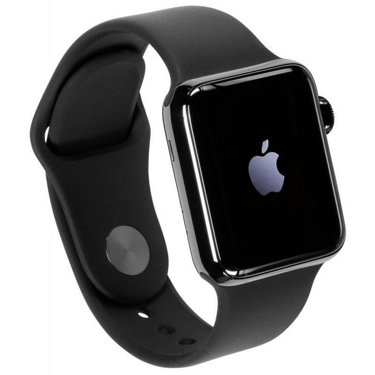 Restored Apple Watch Series 3 42mm GPS Cellular GSM unlocked Space Black Stainless Steel Case with Black Sport Band Refurbished