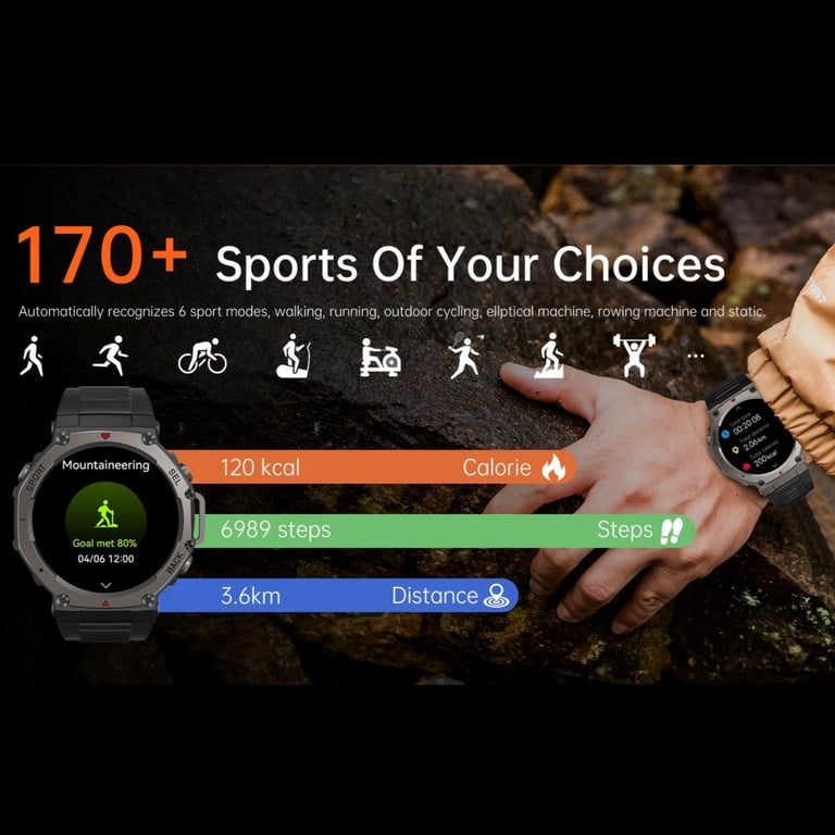 Rainbuvvy New DM58 Drop Resistant GPS Smart Watch 1.43 Inch AMOLED
