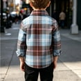thumbnail image 4 of Falkdiz Boys Long Sleeve Shirts Warm Winter Button Up Plaid Outdoor Casual Stylish Tops for Boys Collar,Light Blue,Size: 2-3, 4 of 8