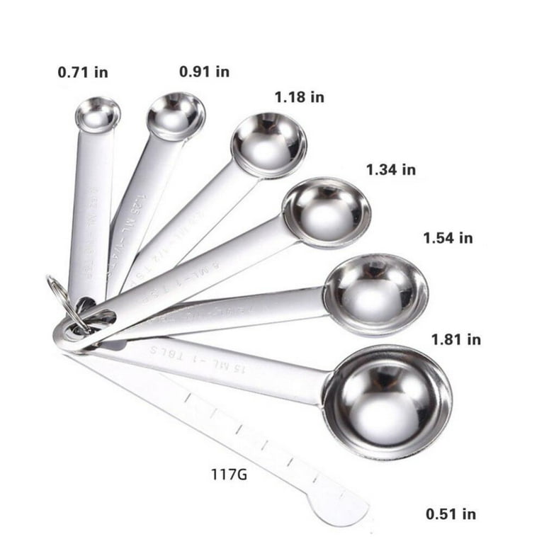 Durable Measuring Spoons Nesting Measuring Spoons Accurate Stainless Steel Measuring  Spoon Set for Baking Cooking 7pcs