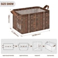 thumbnail image 7 of Yayeee Foldable Storage Basket for Shelves Waterproof Cloth Bins with Handles, Brown Tribal Pattern, 7 of 7