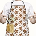 thumbnail image 2 of White Bigfoot and Footprint Pattern Apron-Garden Aprons for Women with Pockets-Cotton Linen Waterproof Kitchen Cooking Gardening Aprons Adjustable for Kitchen,Cooking,BBQ and Salon 33x27 Inch, 2 of 7