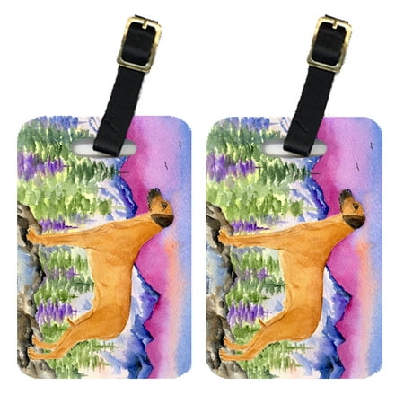Pair of 2 Rhodesian Ridgeback Luggage Tags