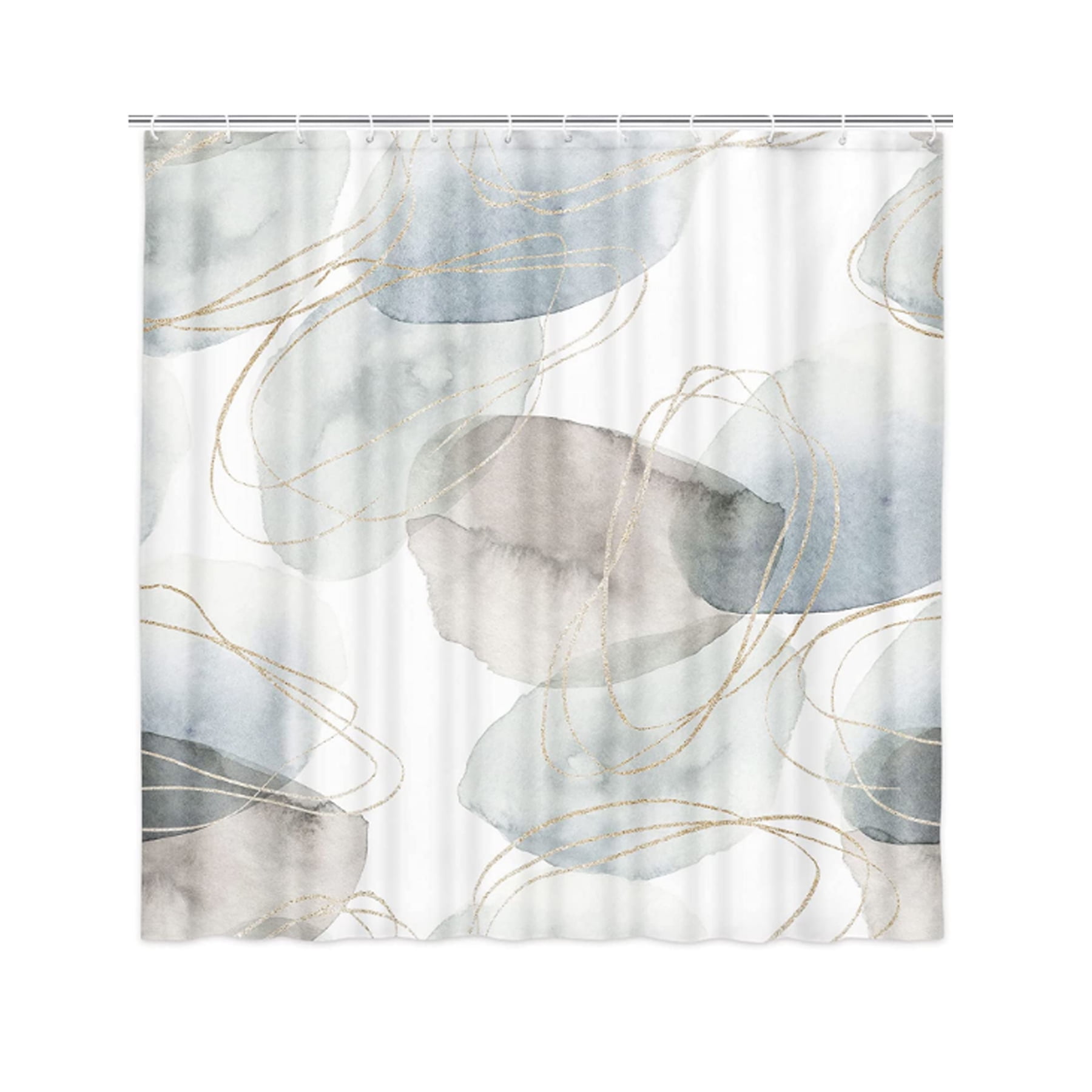 Abstract Gray and White Marble Shower Curtain Sets