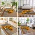 thumbnail image 4 of 4'x6' Area Rugs, Sunflower Indoor Outdoor Area Rug for Living Room Bedroom, Vintage Yellow Botanical Floral Summer Washable Bathroom Rugs Kitchen Floor Carpet Mats Home Decor Aesthetic, 4 of 6