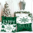 thumbnail image 2 of Christmas Pillow Covers 12x20 Set of 4 Farmhouse Christmas Decorations Happy Holidays Holly Jolly Snowflake Merry Christmas Decor Pillow Cover Cushion Case for Couch Sofa(Green), 2 of 6