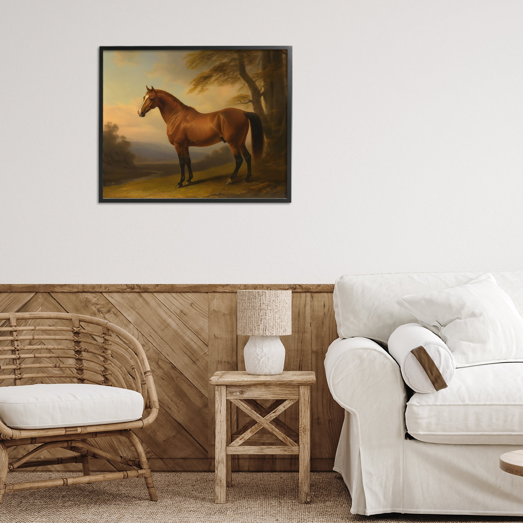 Stupell Industries Vintage Chestnut Horse Black Framed Giclee Art, design by Creative Studio