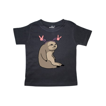 

Inktastic Easter Sloth with Pink Bunny Ears Gift Toddler Boy or Toddler Girl T-Shirt