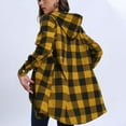 thumbnail image 3 of Maplenight Plaid Button Down Shirts for Women Long Jackets Hoodies Color Block Loose Casual Long Sleeve Shirts with Pockets, 3 of 5