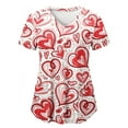 thumbnail image 1 of Innerwin T-Shirt à Manches Courtes pour Femmes, Imprimé Cœur de Festival, Décontracté, Style-D m, 1 of 3