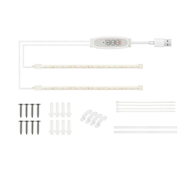 yeacher Lumière de Culture de Plantes LED Rouge Intelligent avec Minuterie de 24 Heures, Réglage de la Luminosité à 4 Niveaux, Alimenté par Usb, Longueur de 30 cm, Installation Facile avec Adhésif et Vis