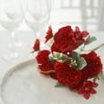 thumbnail image 5 of BalsaCircle 3 Bushes Red 14 in Artificial Flowers Silk Carnation Floral Bouquets Party Events Decorations Supplies, 5 of 8