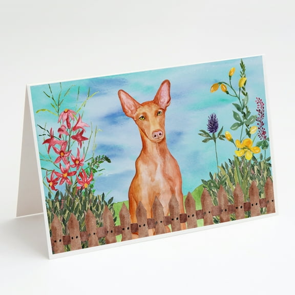 Pharaoh Hound Spring Greeting Cards and Envelopes Pack of 8