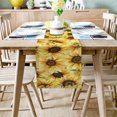 thumbnail image 2 of Table Runner Dresser Scarves 120 Inch Long, Watercolor Blossom Yellow Sunflowers Linen Dining Table Runners Farmhouse Flowers Tabletop Scarf for Wedding Holiday Party Kitchen, 2 of 7