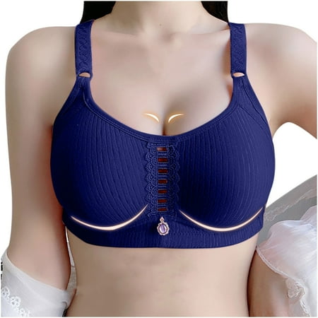 Hfnxid Women s T-Shirt Bra Cotton Comfort Non Padded Full Coverage Push Up Bra Everyday Smoothing Minimizer Wirefree Bras